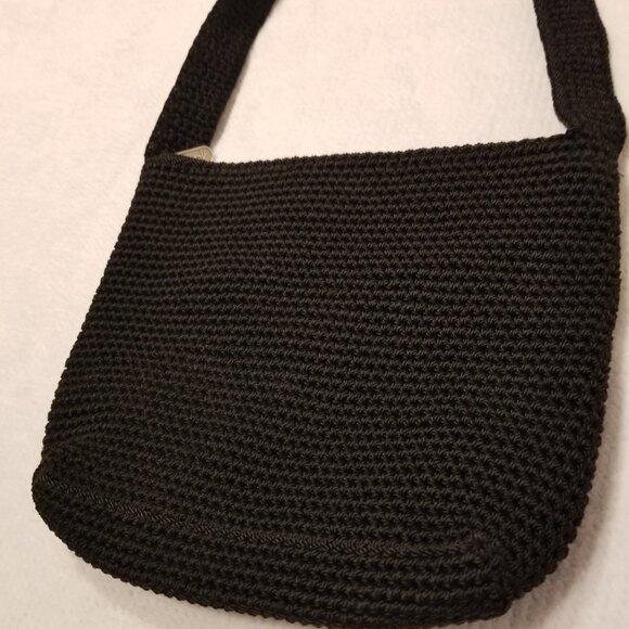 The Sak Crossbody Crochet Bag Black Satchel Small Side Purse Full Zip - Picture 2 of 13